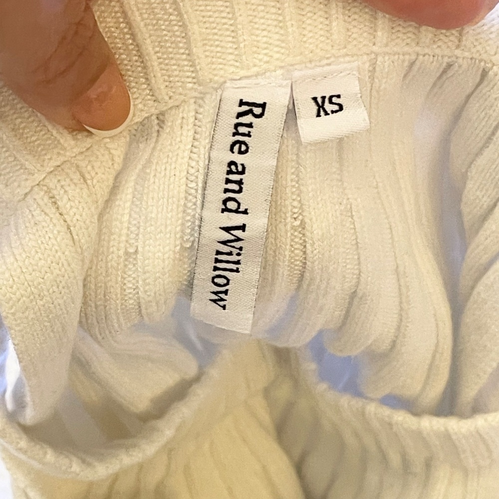 Cream Ribbed Knit Top - Picture 3 of 5